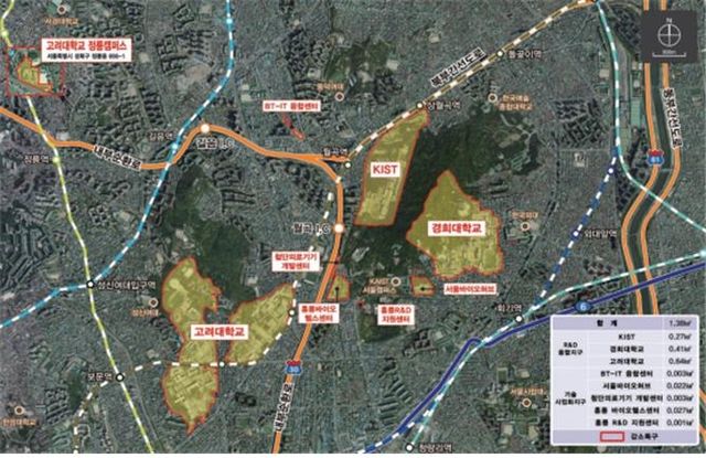 홍릉 강소연구개발특구 배치도