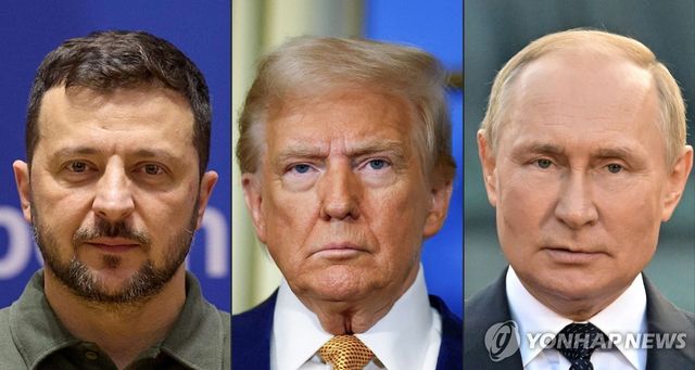 왼쪽부터 젤렌스키, 트럼프, 푸틴