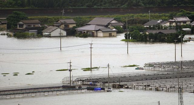 구마모토 다마시의 침수 지역