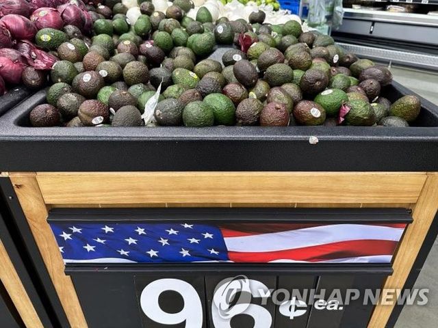 미국 로스앤젤레스(LA) 월마트 매장에서 판매되는 멕시코산 아보카도