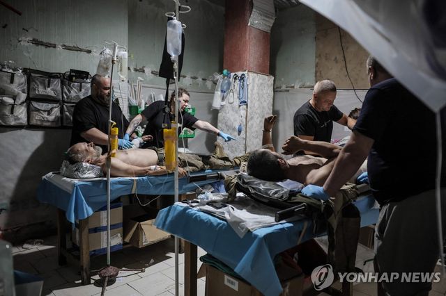 도네츠크주에서 치료받는 부상병들