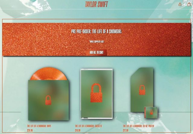 새 앨범 사전 선예약구매 시작된 스위프트 공식 홈페이지