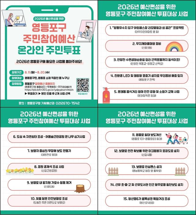 영등포구, 주민참여예산 온라인 투표 홍보물