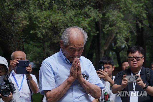 작년 8월 중국 하얼빈을 방문한 시미즈 히데오 씨