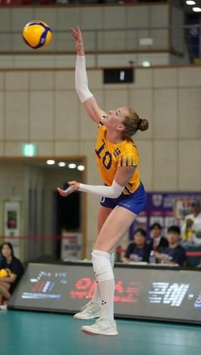 스웨덴 여자배구 대표팀의 주포 이사벨 하크