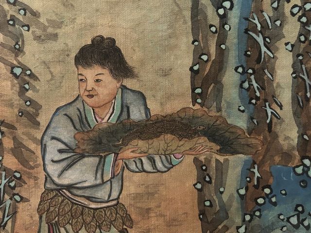 연잎과 거북을 든 동자 