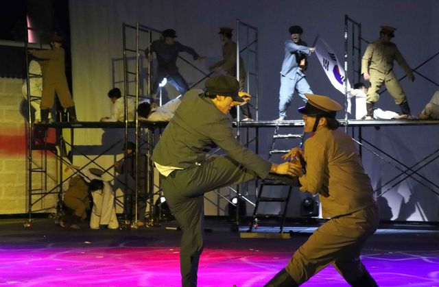 태권도 공연 '광복' 쇼케이스 모습.