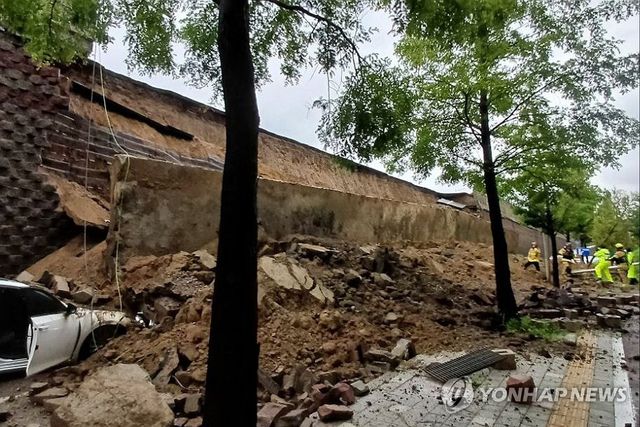 오산 옹벽붕괴 현장