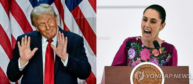 도널드 트럼프 미 대통령(왼쪽)과 클라우디아 셰인바움 멕시코 대통령 