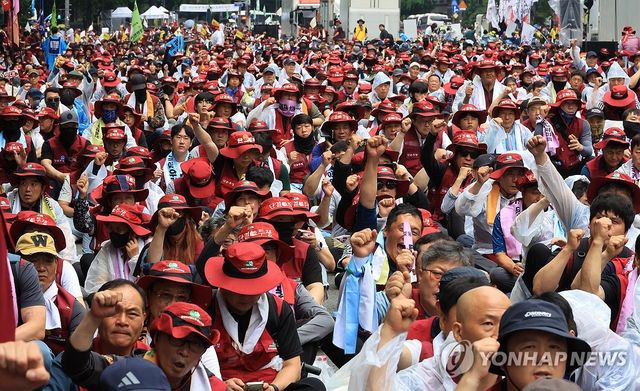지난 7월 19일 열린 민주노총 집회의 모습. 기사 내용과는 무관 [연합뉴스 자료사진]