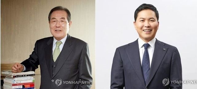 왼쪽부터 윤동한 콜마그룹 회장, 윤상현 부회장