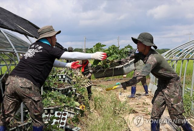 폭염 속 수해복구