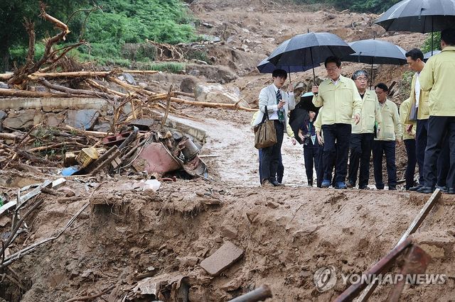 이재명 대통령, 호우 피해 현장 점검