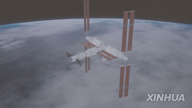 중국 우주정거장 톈궁(시뮬레이션 이미지)