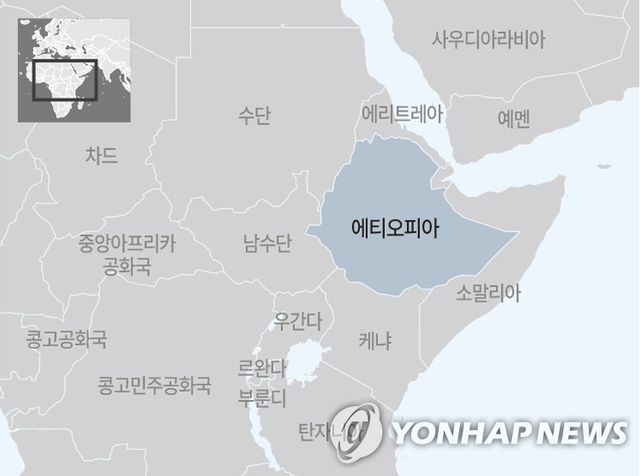 아프리카 에티오피아 지도
