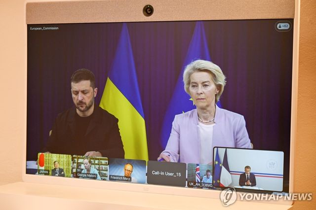 폰데어라이엔 EU 집행위원장과 젤렌스키 우크라이나 대통령