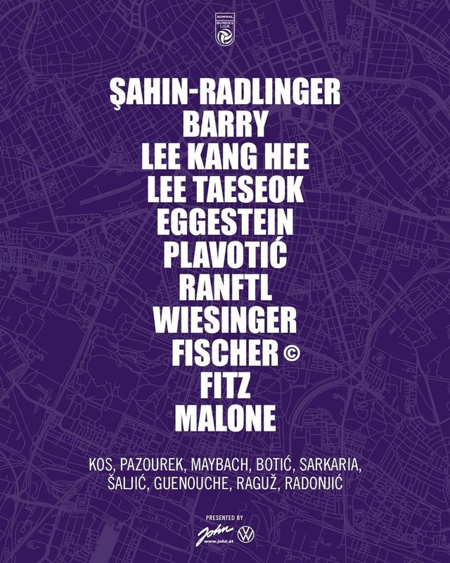 LASK와 경기에서 선발 출전 선수 명단에 든 이강희와 이태석.