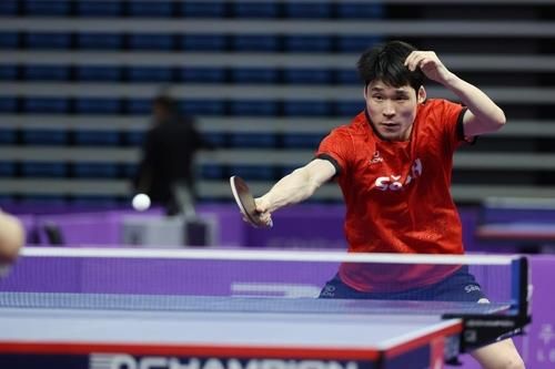 장우진의 남자단식 경기 장면