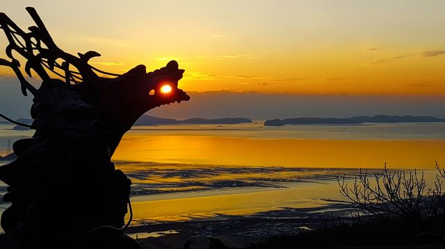 보문사에서 바라본 일몰[사진/백승렬 기자]