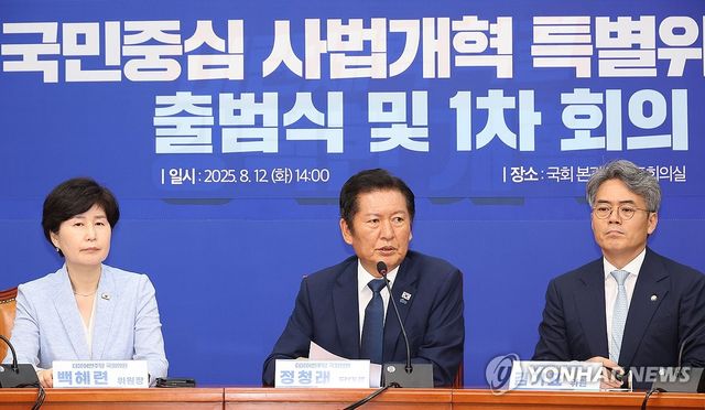 발언하는 정청래 대표