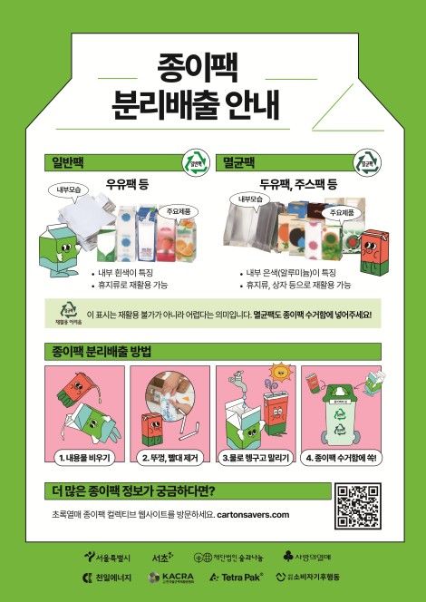 종이팩 분리배출 안내 포스터