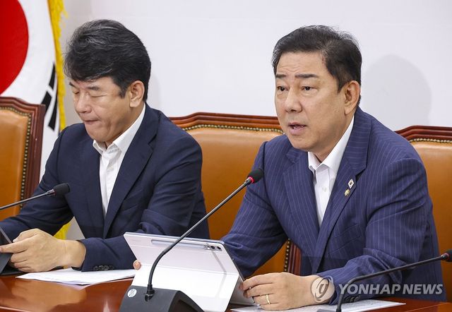 원내 대책 발언하는 김병기 원내대표