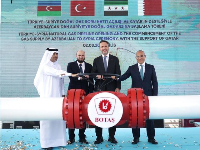 튀르키예, 시리아로 천연가스 공급 시작
