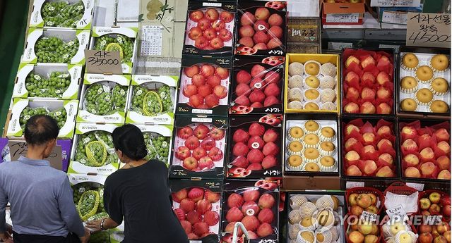 추석 앞둔 청과시장