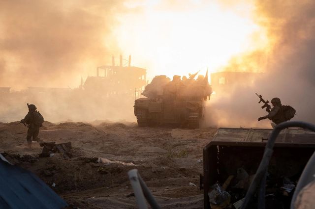 가자지구에서 '기드온의 전차' 작전 중인 이스라엘군