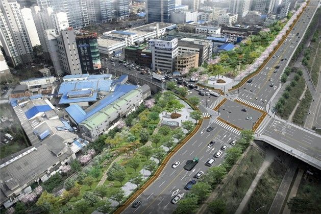 광명교 평면교차로 조감도