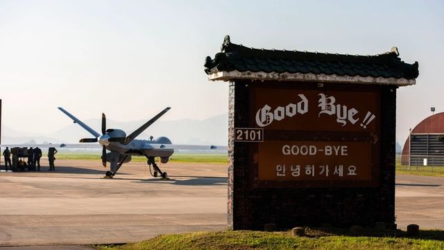 지난달 24일 광주 공군 기지에서 훈련 중인 MQ-9A