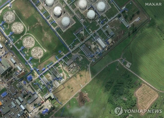 드론 공격을 받은 드루즈바 송유관 펌프장 19일 위성사진