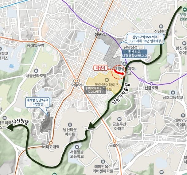 서울 중구 신당동 수직 엘리베이터 설치 대상지