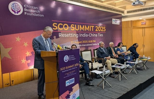 21일 행사에서 발언하는 쉬페이훙 인도 주재 중국대사