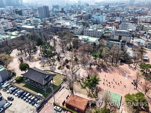 하늘에서 내려다 본 청주 중앙공원