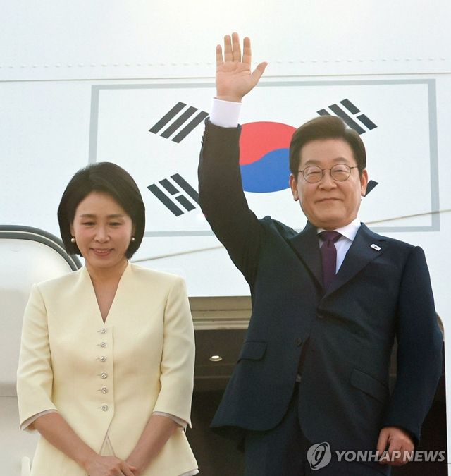 이재명 대통령 부부, 일본·미국 방문 출발 인사