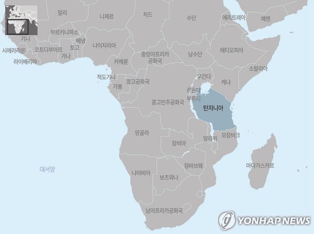 아프리카 탄자니아 지도
