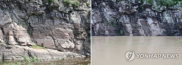 반구대 암각화 침수 전·후 모습