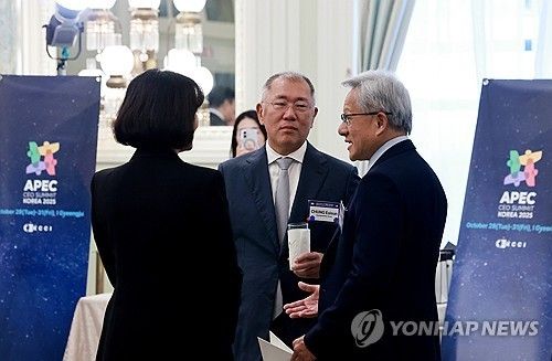 한미 비즈니스 라운드 테이블 참서한 정의선 회장 