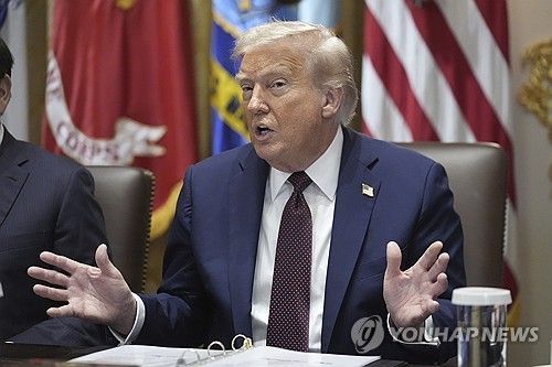 내각회의에서 발언하는 도널드 트럼프 미국 대통령