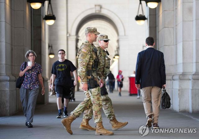 미국 워싱턴DC 시내에 배치된 주방위군 병력