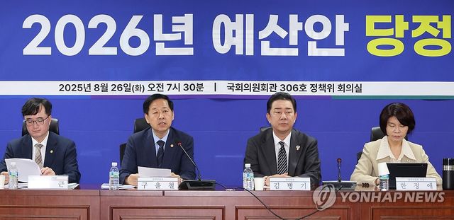 예산안 당정협의회에서 발언하는 구윤철 부총리