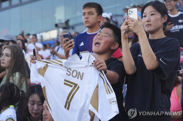 손흥민을 응원하는 팬들