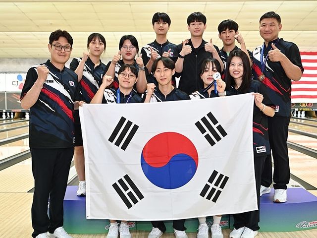 아시아청소년볼링선수권대회 참가한 한국 대표팀
