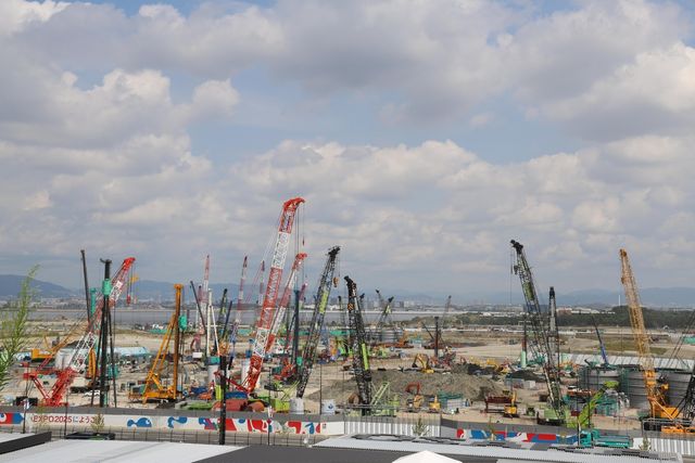 일본 최초 복합리조트가 들어서는 오사카 유메시마 섬 공사 현장