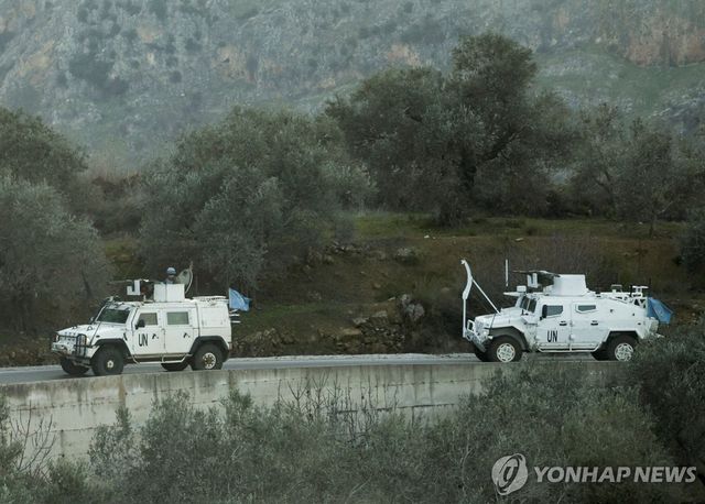 이동 중인 레바논 유엔 평화 유지군