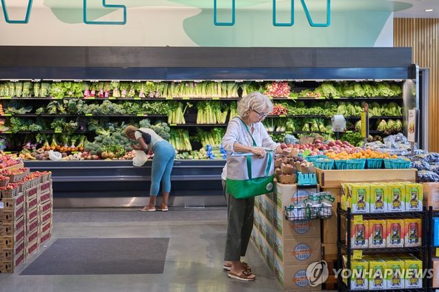 미국에서 장 보는 시민들