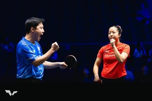 WTT 미국 스매시 혼합복식에 나선 임종훈(왼쪽)과 신유빈