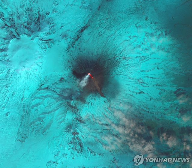 지난 2020년 위성사진으로 촬영된 러시아 캄차카 반도의 클류쳅스카야 화산