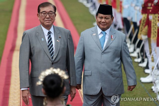 1월 인도네시아에서 만난 이시바 총리와 프라보워 대통령